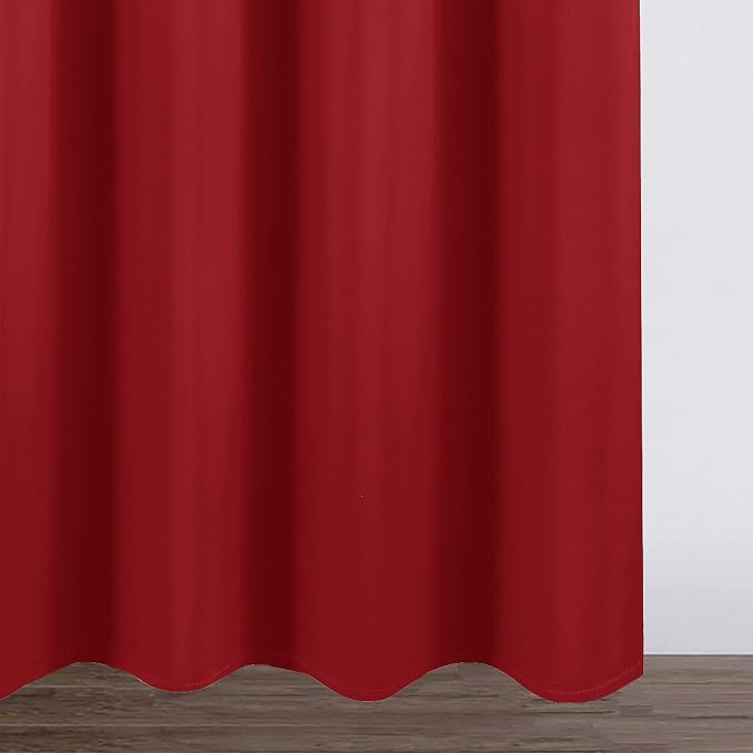 LEMOMO Blackout Curtains 52 x 95 inch/Bright Red Curtains Set of 2 Panels/Thermal Insulated Room Darkening Bedroom Curtains