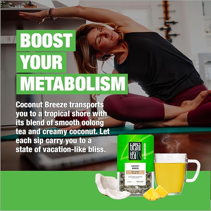 Tiesta Tea - Coconut Breeze, Loose Leaf, Soft Coconut Oolong Tea, Medium-Caffeinated Blend, Makes Hot or Iced & Up to 20-25 Cups, 2oz Resealable Pouch