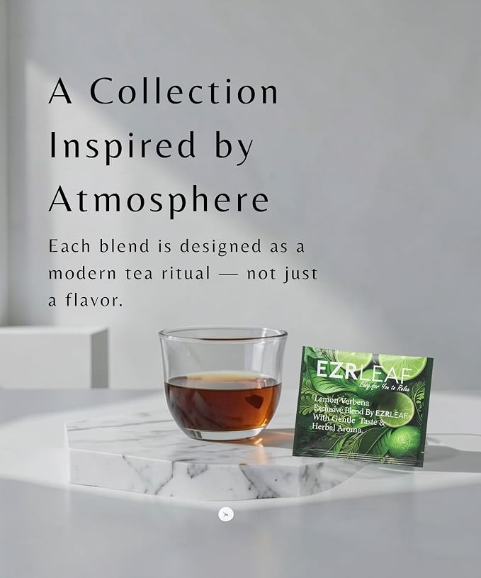 EZR LEAF The Daily Ritual Box – Tea Variety Pack Gift Set, 9 Assorted Tea Blends, Premium Pyramid Tea Bags, Herbal, Black＆Green Tea Collection, Tea Gifts for Tea Lovers, Lemon Verbena, Lemongrass , Rooibos , Lime , Sencha , Blackcurrant , Sweet Rose , ...