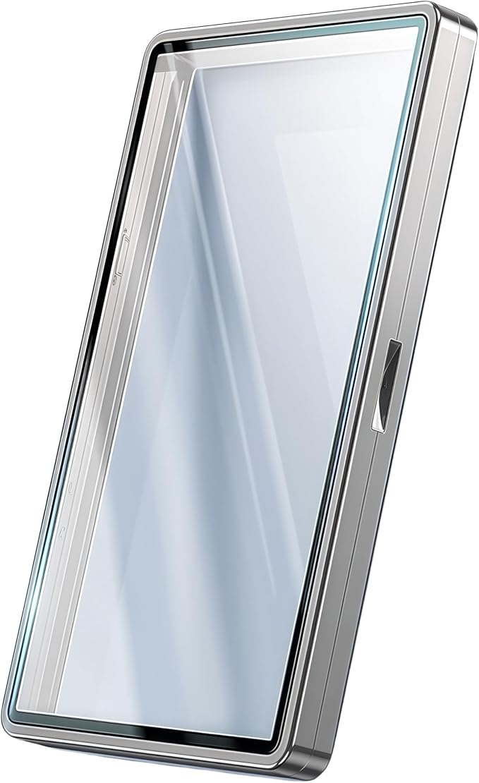 UV-Resistant Magnetic Metal Slab Case for 35pt PSA, BGS, CGC Graded Cards. High Alumina Glass, Multi-Point Magnetic Lock, Durable Metal Frame, Stackable Design. Silver