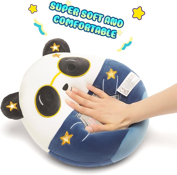 Original 12-Inch Panda Pillow Plush Stuffed Animal Toy,Big Size Soft Cute Fat Cuddle Huggable Adorable Plushy Toys,Gift for Kids