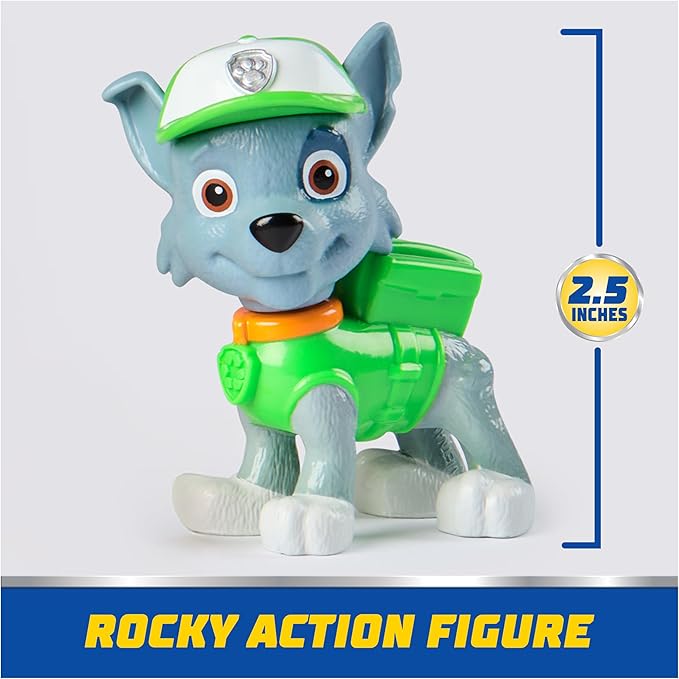 Paw Patrol, Rocky’s Recycle Truck, Toy Vehicle with Collectible Action Figure, Sustainably Minded Kids Toys for Boys & Girls Ages 3 and Up