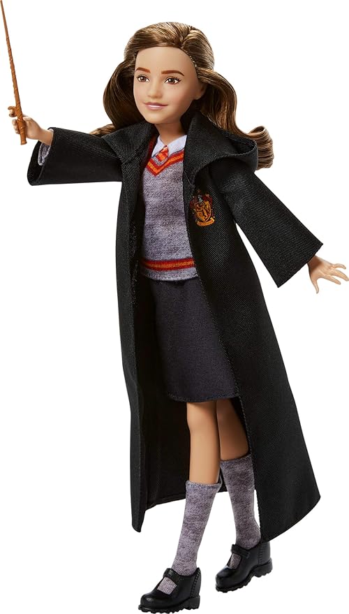 Mattel Harry Potter Toys, Hermione Granger Fashion Doll in Removable Signature Hogwarts Uniform with Wand Accessory, Inspired by The Movie