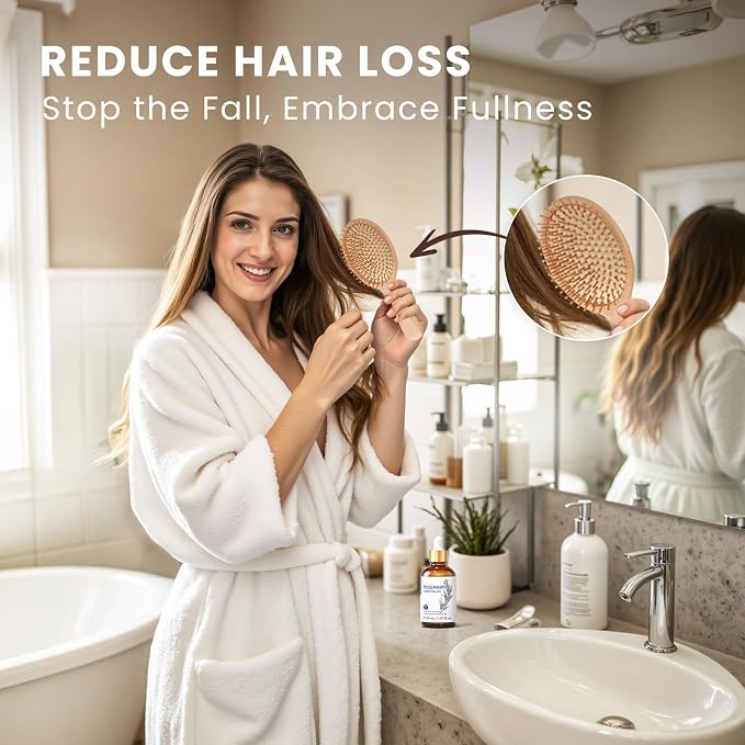 HIQILI Rosemary Essential Oil, Add to Shampoo & Conditioner - 1 Fl Oz | Add to Diffuser for a Refreshing Atmosphere, Blend Into DIY Candles and Sprays for an Uplifting Scent —30mL / 1.01 fl oz