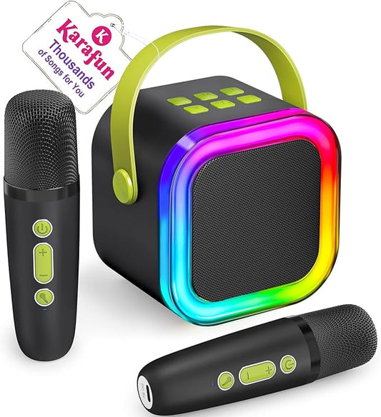 Karaoke Machine for Kids, 2026 TOP Toys Birthday Gifts Ideas for Girls Ages 4, 5, 6, 7, 8, 9, 10, 12+ Years Old, Portable Mini MP3 Player with 2 Wireless Mics for Party