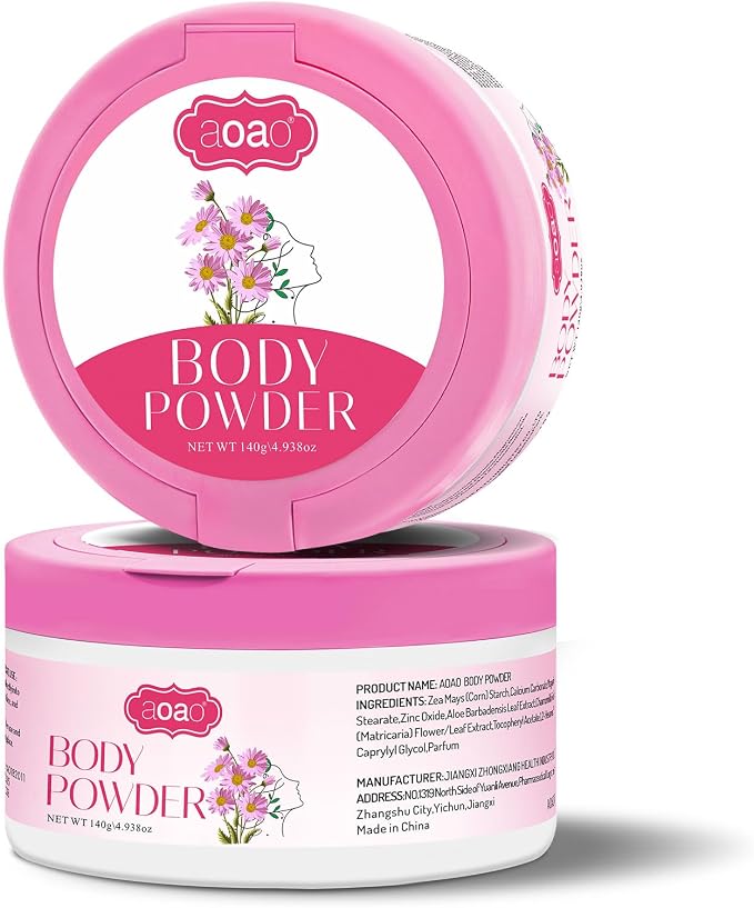 Body Powder for Women, Talc-Free Sweat Powder, Zinc Oxide Protect, Aloe Soothing Comfort, Feminine Essential Dusting Powder with Puff, After Bath Absorption & Anti-Chafe for Neck & Delicate Skin, 5oz