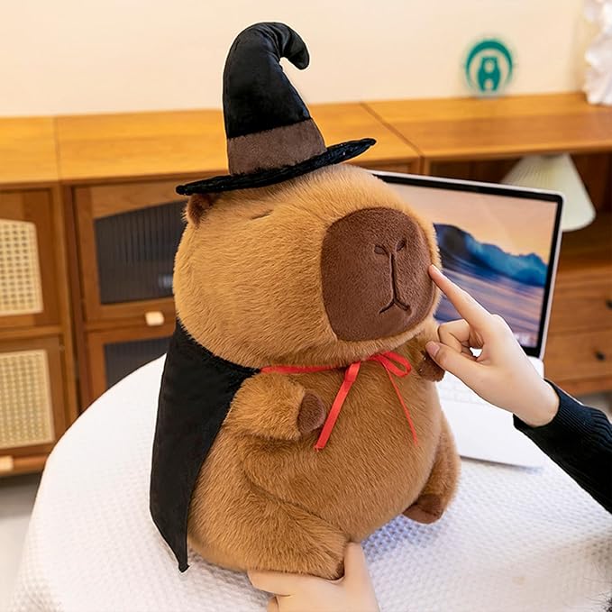 Ditucu Cute Capybara Plush with Magic Top Hat Costume 13 inch Capibara Stuffed Animal Soft Plushies Toys Hugging Gifts for Kids Brown