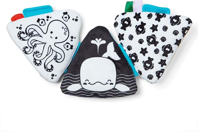 Melissa & Doug Ocean Tummy Time Triangle Infant Baby Toy, Soft Sensory Toy with Textures, Mirror, for Newborns to Ages 6 Months