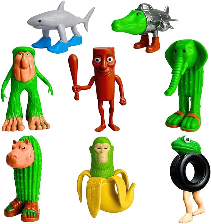 8PCS Italian Brainrot Action Figures, Tralalero Tralala Figures Toys, Collectible Animals Figurine with Tralalero Tralala, Brainrot Meme Shark Collectible Animals Figurine Doll Gifts for Fans