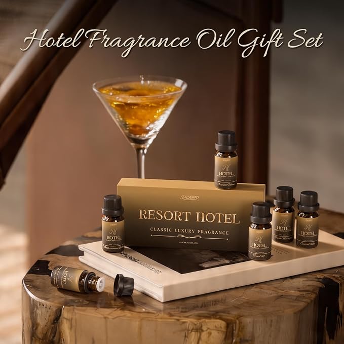 SALUBRITO Hotel Diffuser Oils Gift Set, Hotel Essential Oil for Diffuser, Luxury Fragrance Oils Inspired By 5-Star Classic Hotel Scents, Gift for Women & Men, Candle, Soap Making Scents