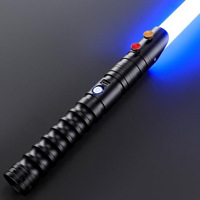 CVCBSER Upgrade App Control Dueling Lightsaber, Motion Control 34 Sets Sound Effects 12 Light Effects and 16 Colors Changeable, Premium Metal Light Saber for Adults Kids