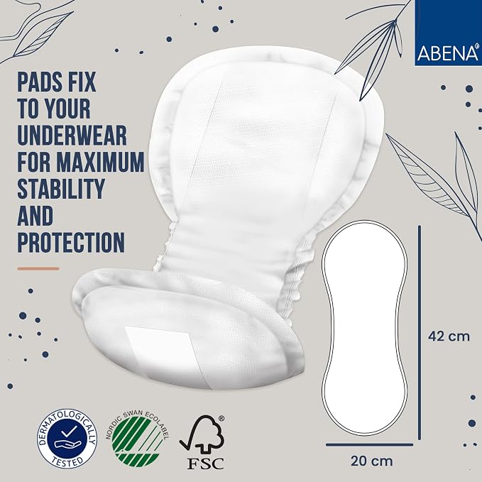 Abena Premium Maternity Pads for Postpartum and After-Delivery Incontinence, Super Absorption, Soft Disposable Pads - 15 Count