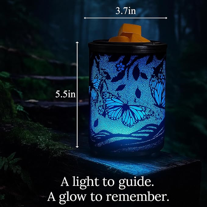 Leyoue Electric Wax Melt Warmer PTC Heating Plate with 7 Colors LED Changing Light Wax Warmer Fragrance Warmer for Home Office Gifts & Decor(Butterfly)