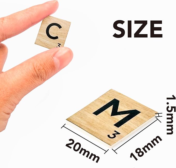 450pcs Wood Texture A-Z Capital Letter Tiles Cardstock Tiles for Craft Projects Scrable Game Making Alphabet Coasters and Scrable Crossword Game