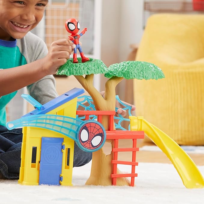 Spidey and his Amazing Friends Spidey Playground Playset, Includes 4-Inch Action Figure, Marvel Super Hero Toys for Kids 3 and Up