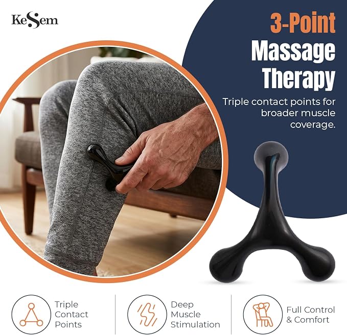 Manual Trigger Point Massage Tool Set, 3 Pack Deep Tissue Massage Tools With Thumb Saver & 3-Legged Massage Knobs, Handheld Pressure Point Massager For Neck, Back, Shoulders, Legs, Feet & Full Body