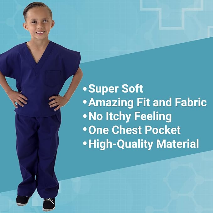 Kids Scrubs Set Super Soft Children Scrub Set Kids Doctor Dress up