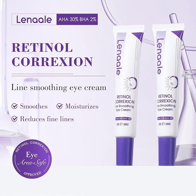 Eye Cream, Retinol Eye Cream for Dark Circles, Puffiness Anti Aging, With Hyaluronic Acid, Peptides, Caffeine Reduces Bags, 1234