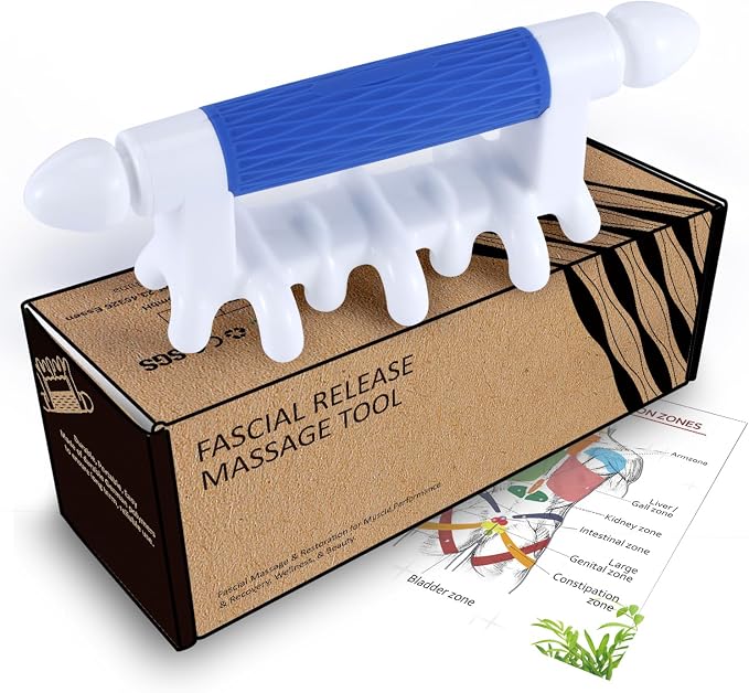 Fascia Massage Tool Myofascial Release Blaster Tools for Anti-Cellulite Skin Soothing Lymphatic Drainage Trigger Point Deep Tissue Neck,Shoulder,Lower Back,Psoas,Thighs,Butt & Full Body (Blue)