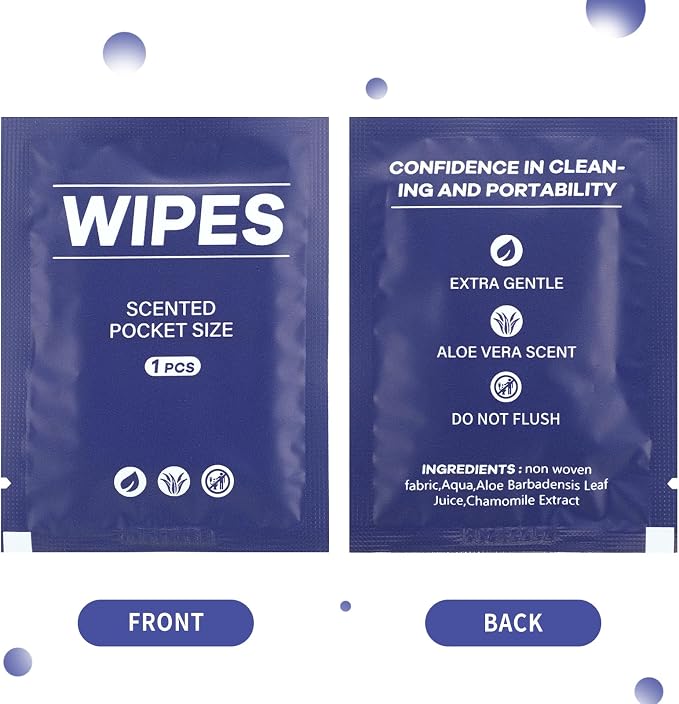 400 Pcs Butt Wet Wipes for Women Individually Wrapped Wipes for Women Man Travel Hand Face Body Cleaning Adults Bathroom Toilet Daily Use(Blue)