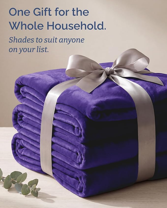 Ultra Soft Fleece Blanket Oversized King Size - Flannel Fleece Luxury Blanket - Lightweight for Couch Bed Chair - Thick, Warm and Breathable - All Season Cozy, Purple Haze