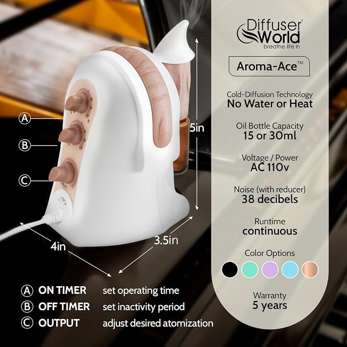 1000 Sq Ft Waterless Diffuser for Essential Oils, Made in USA Bronze Waterless Aroma Atomizer for Home Large Room Fragrance, Home Scent Machine, Air Aromatherapy with Adjustable Timer