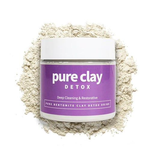 Pure Clay Detox | Therapeutic Grade Calcium Bentonite Clay Powder | GRAS-Affirmed | Indian Healing Face Mask | Deep Pore Cleansing | Body Wrap Hair Mask Bath | Ultra Fine | 16 oz | Acne Oily Skin Foot