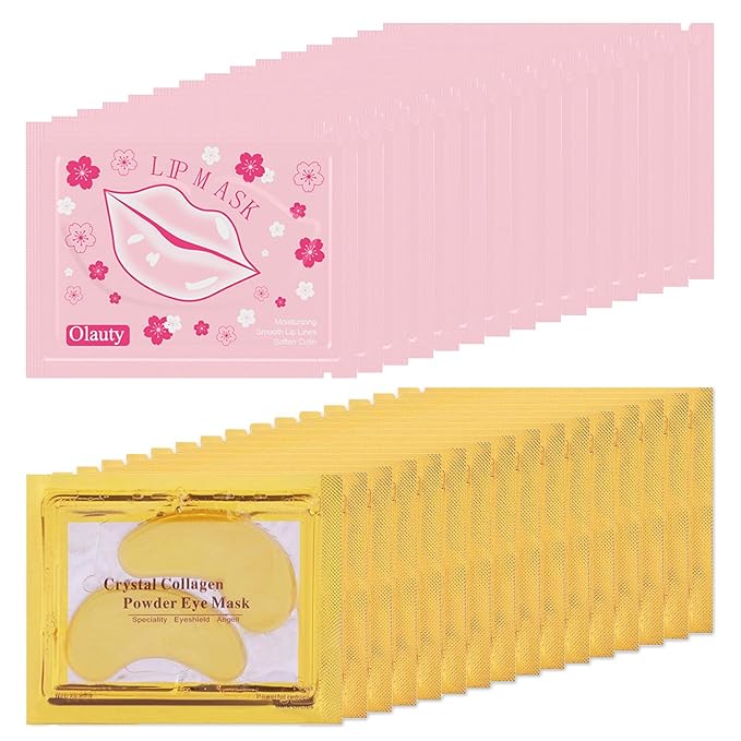 Eakroo 30 Pairs Lip Mask & Eye Mask, Anti Wrinkle Patches for Lip, Party Supplies, Lip Mask Patches, Lip and Eye Mask Bulk, Eye Patches for Puffy Eyes, Mothers Day Gifts, Teacher Appreciation Gifts