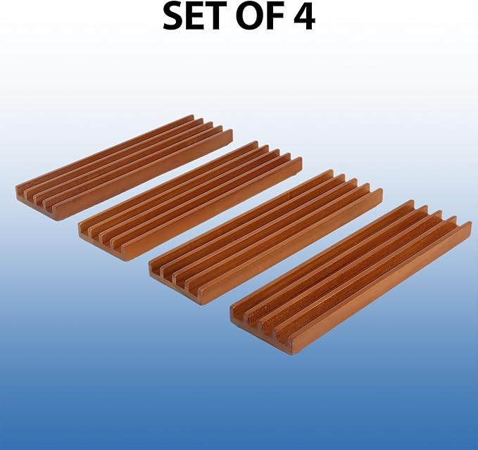 GSE Games & Sports Expert Domino Set of 4 Wooden Domino Trays Holders Organizer - Premium Tiles Holder Racks for Mexican Train, Chicken Foot and Other Games