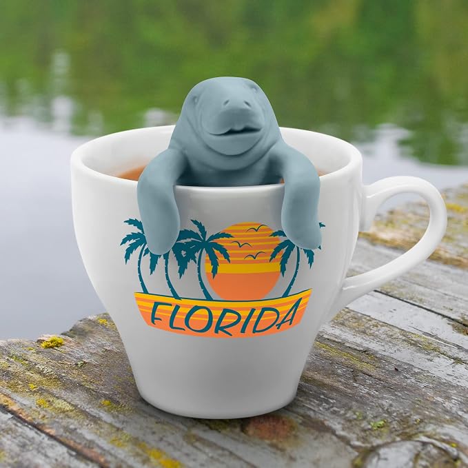 Genuine Fred, MANATEA, Manatee Reusable Silicone Tea Infuser, Blue, Fun Gift for Tea Lovers, Clever Kitchen Gadget