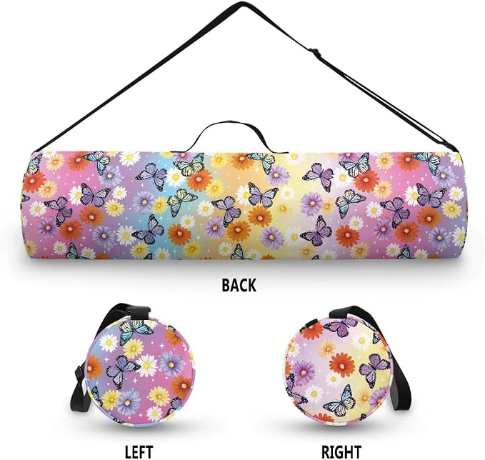Yoga Mat Bag with Adjustable Shoulder Strap and Handle Zipper, 30in Wide x 6.3in Diameter for Yoga Mat Storage