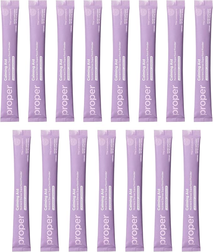 Proper, The Lavenders Calming Aid. Sleep and Relaxation Drink Mix. GABA L-Theanine Supplement with Magnesium, Lavender, Lemon Balm, and Ashwagandha. Natural Calm Stress Support Supplements