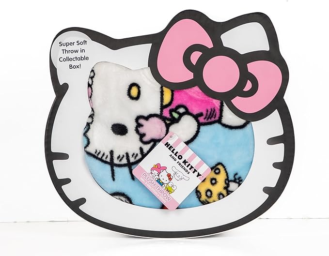 Hello Kitty Throw Blanket with Gift Box - Throw Measures 46 x 60 Inches – Super Soft Special Edition Fleece Bedding