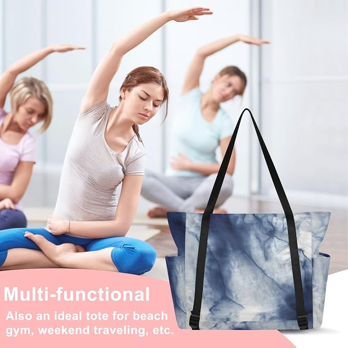 MCHIVER Yoga Bag for Women Men Large Yoga Mat Bag with Adjustable Strap Workout Bags Totes for Pilates Yoga Travel