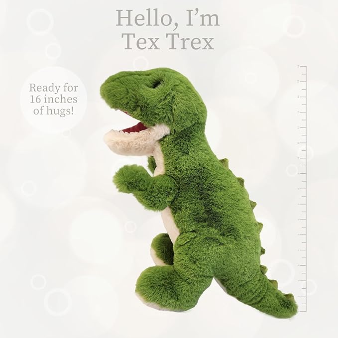 World's Softest Plush Tex Trex, Lushee, Large, 16" Stuffed Animal for Baby, Toddler, Kids, Adults - Trex Plush Toy-Adorable Toy Made from Kid-Friendly, Quality Materials