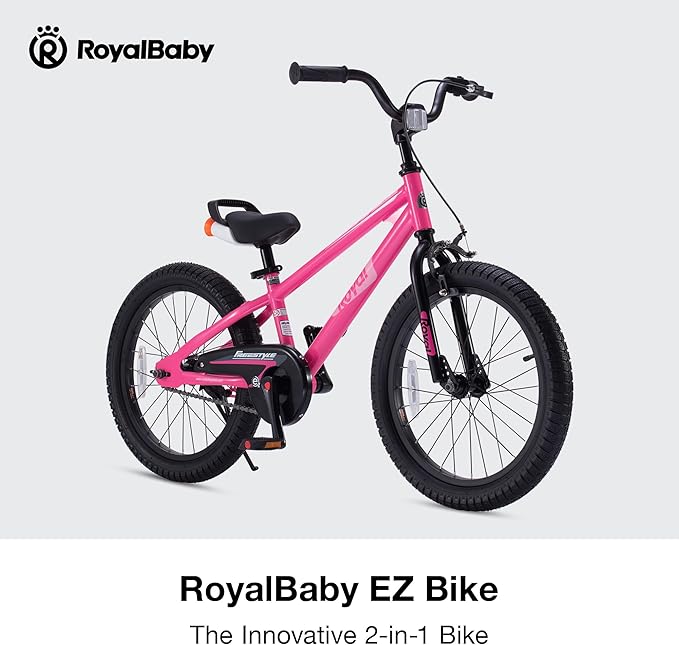 RoyalBaby Kids Bike Freestyle Classic & EZ Balance Pedal Switchable Bicycle, 12 14 16 18 Inch, 3-10 Years Toddler to Big Kids