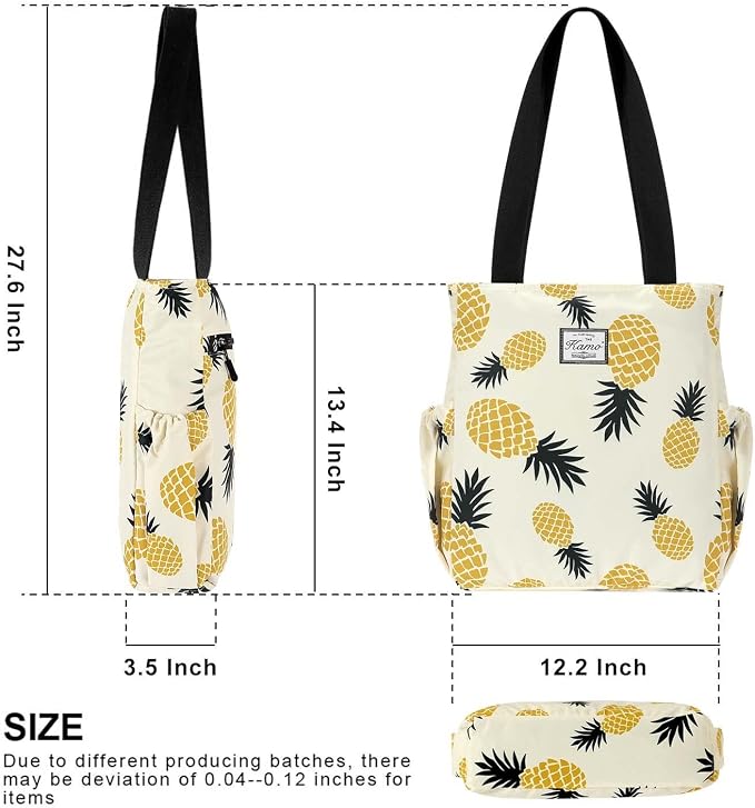 KAMO Floral Tote Bag - Waterproof Lightweight Handbags Travel Shoulder Bag for Hiking Yoga Gym Swimming Travel Beach