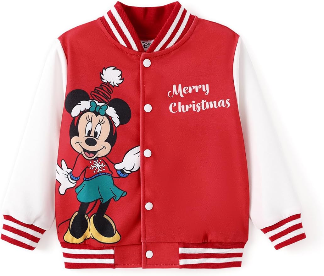 Disney Minnie Mickey Stitch Princess Frozen Marvel Jacket Lightweight Coat Button up Color Block Sweatshirt Sizes 2-14 Years