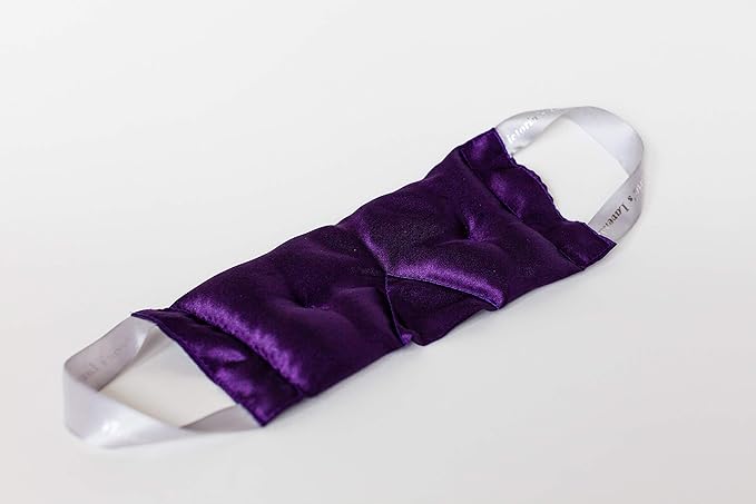 Victoria's Lavender Luxury Aromatherapy Lavender Eye Mask Pillow - Ideal for Hot or Cold Applications, Weighted Eye Compression, Meditation Silk Eye Mask, Made in the USA (Colors May Vary)