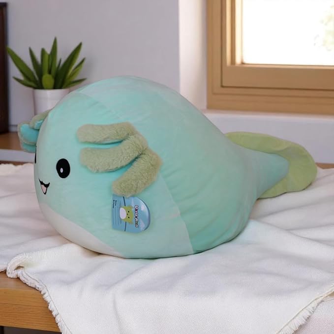 29-Inch Jumbo Axolotl Plush – Giant Stuffed Animal Toy for Kids & Adults – Soft Kawaii Squishy Plushie Pillow – Cute Axolotl Gift for Girls, Boys, Bedroom Decor