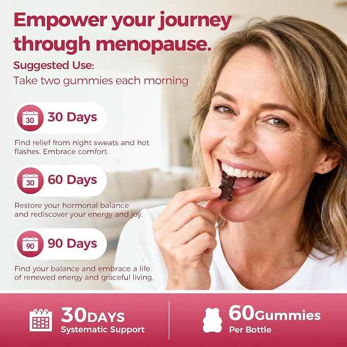 GREENPEOPLE Menopause Supplements for Women Gummies - 16-in-1 Dual Action Relief with Black Cohosh, Vitex, Beef Organs for Hormone Balance, Hot Flashes, Night Sweats & Mood, Sugar-Free, 60 Count