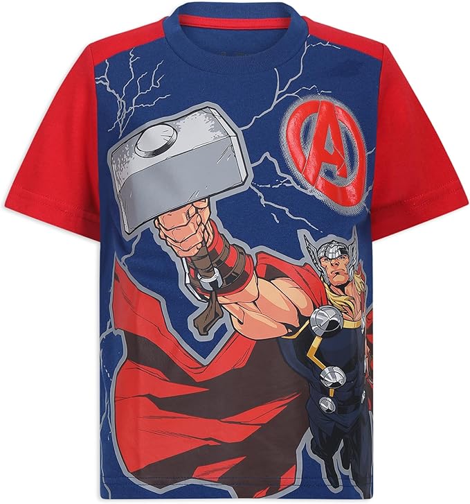 Marvel Boys' Marvel Avengers Boy's 4-Pack Superhero Short Sleeve Tee Shirt Set