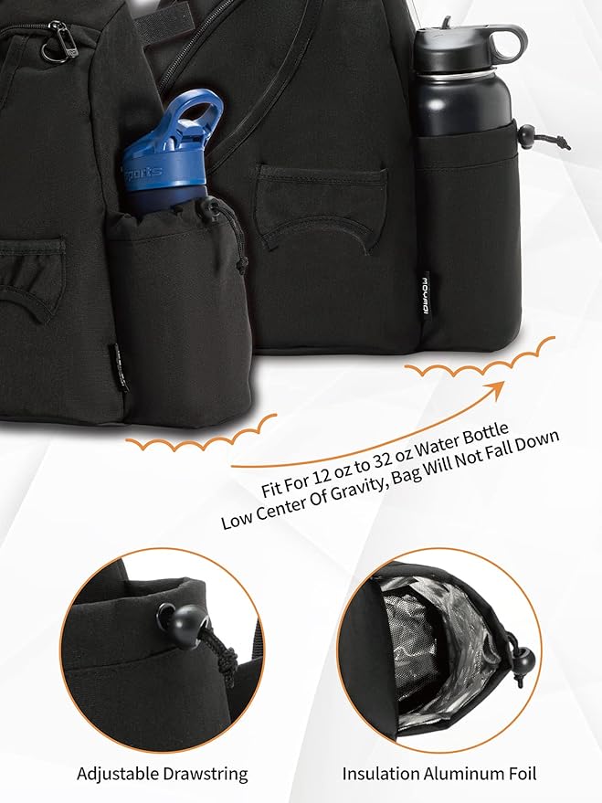 MOYAQI Disc Golf Bag with Retriever Holder and Storage Pockets, Disc Golf Backpack with 8-10 Disc Capacity, Padded Adjustable Strap and Back Panel, Lightweight and Durable