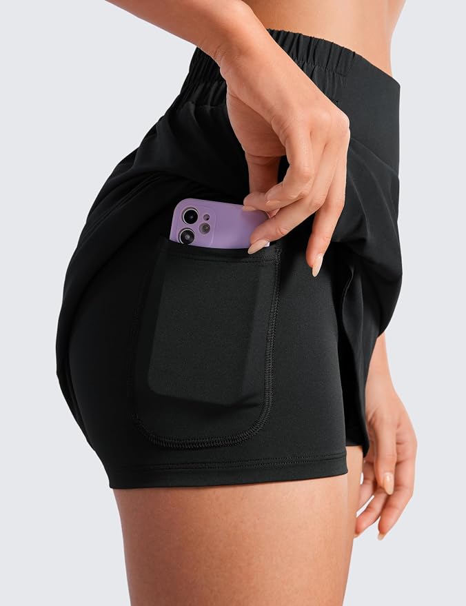 CRZ YOGA High Waisted Dolphin Golf Skirt | Built-in Shorts with Pockets, Quick-dry, Tennis, A Line, Mini, Skort for Women