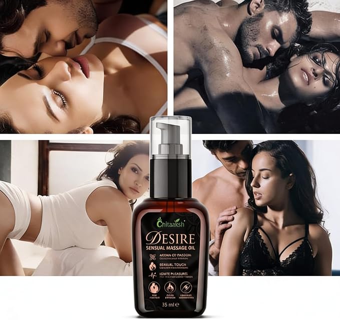 Desire Sensual Massage Oil – 35ml – Intimate Body Massage Oil for Men & Women to Enhance Passion and Touch