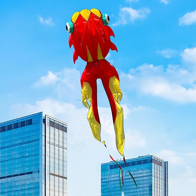 43ft Large Kites for Adults,3D Goldfish Frameless Soft Umbrella Giant Flying Kites,Easy to Fly with 330Ft Kite String in Beach and Amusement Parks-Ages 12+