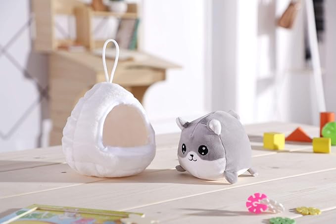 Kawaii Stuffed Animals Hamster Plush and Worm Bed House Hanging Cage Great for Kids Plush Toys for Toddlers-6 Inch