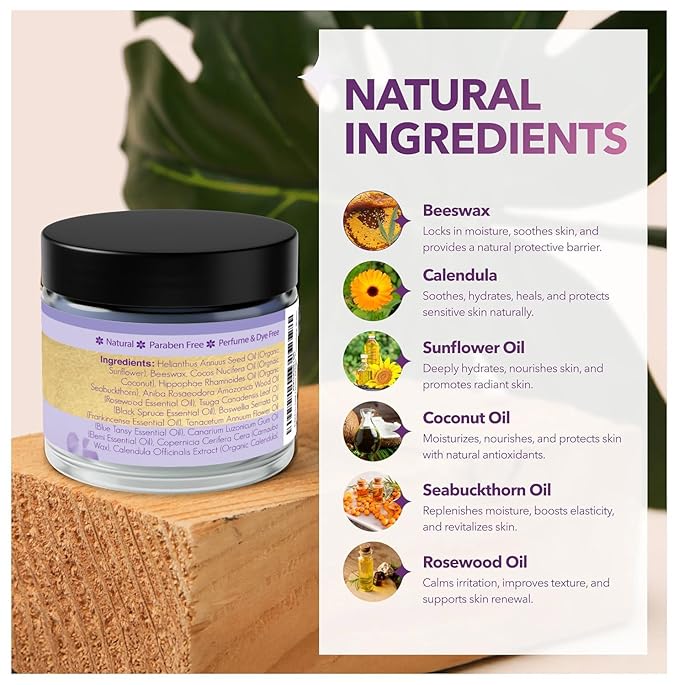 Feminine Care - Moisturizer (Balm) for Nipples; Vaginal; Vulva that Aids in Relief of Dryness; Itching; Irritation; Helps with Menopause; Balanced mix of (Lotion) & (Cream) Texture - USA Made (3 Pack)