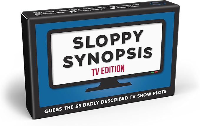 Bubblegum Stuff Sloppy Synopsis: TV - Hilarious Card Game for TV Buffs - 55 Iconic Shows with Dreadful Descriptions - Test Your Knowledge and Quick Thinking - Perfect for Game Nights and Parties!