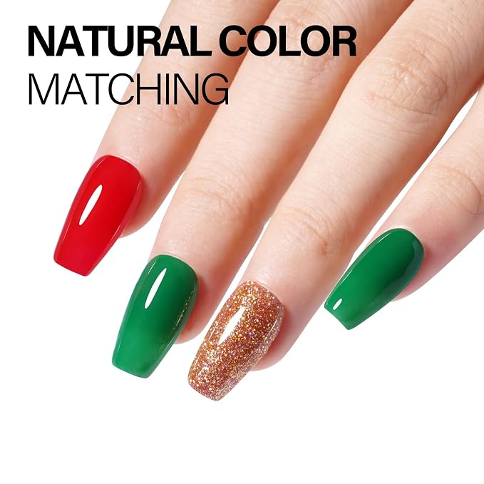 AILLSA Valentine's Day Dip Powder Emerald Green Color | Nail Dipping Powder Fall Winter Gel Dip Powder for DIY Manicure Salon at Home Easy to Use Nail Dip Powder (1 Oz)